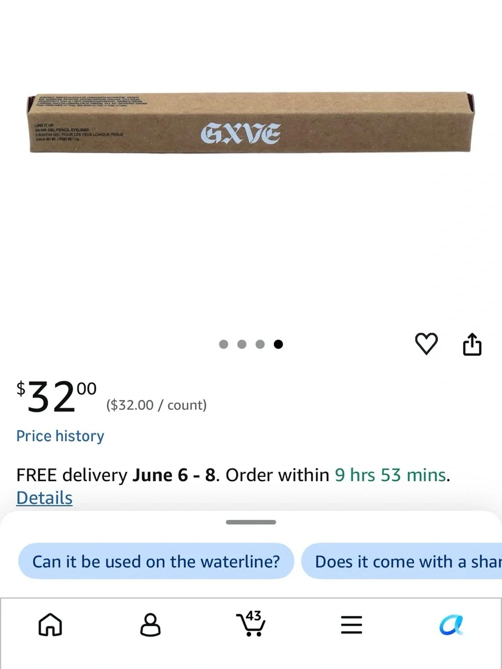 Gwen Stefani GXVE Eyeliner Pencil in Greener Pastures BNIB full size